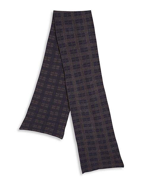 Portolano - Plaid Wool-Blend Scarf