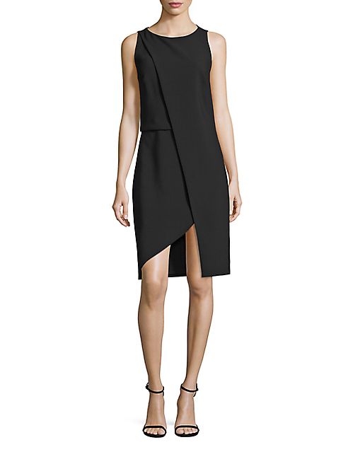 Halston Heritage - Asymmetrical Overlay Dress