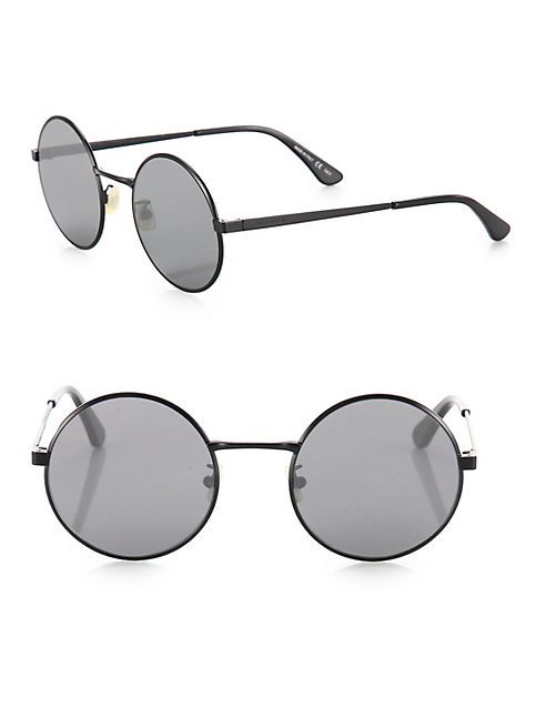 Saint Laurent - 52MM Semimatte Round Sunglasses