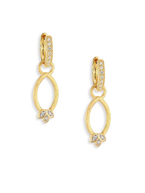 Jude Frances - Sonoma Simple Marquis Leaf Diamond & 18K Yellow Gold Earring Charms