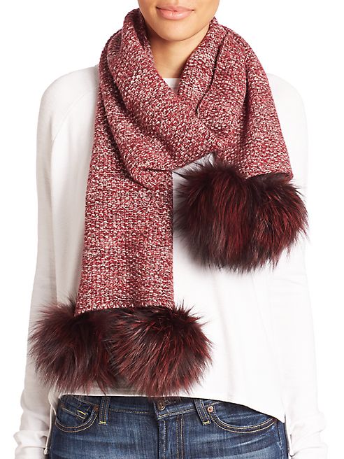 Portolano - Fox Fur Pom-Pom & Cashmere Scarf