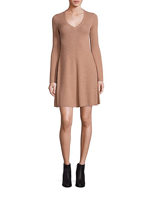 BCBGMAXAZRIA - Althea Merino Wool Knit A-Line Dress