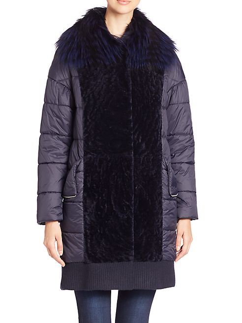 The Fur Salon - Fox Fur & Shearling-Detail Quilted Jacket