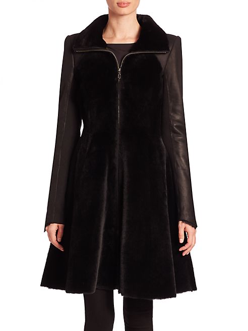 The Fur Salon - Shearling A-Line Coat