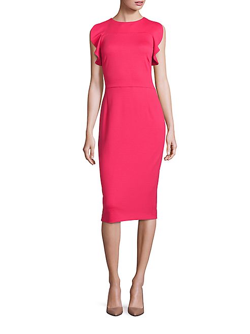 Escada - Ruffle-Sleeve Sheath Dress