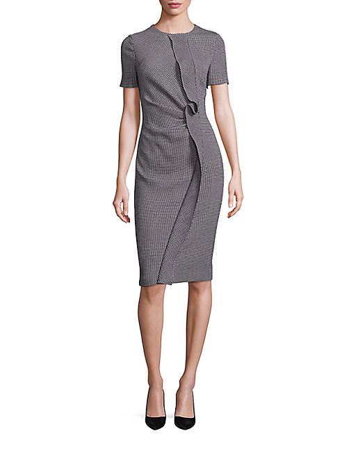 Escada - Diamond Pique Ruffle-Front Dress