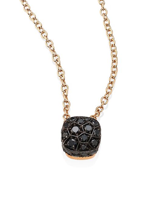 Pomellato - Nudo Black Diamond & 18K Rose Gold Pendant Necklace