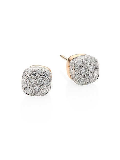 Pomellato - Nudo Diamond & 18K Rose Gold Stud Earrings