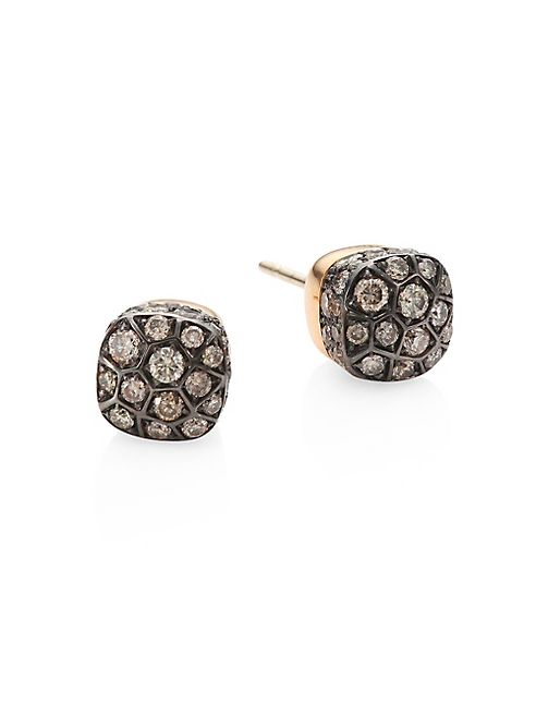 Pomellato - Nudo Brown Diamond & 18K Rose Gold Stud Earrings