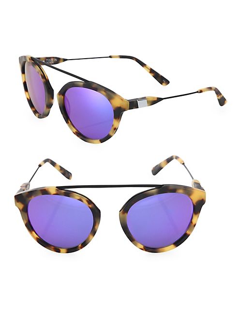 Westward Leaning - Flower 3 51MM Mirrored Aviator Sunglasses