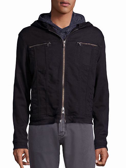 John Varvatos Star USA - Hooded Jean Jacket