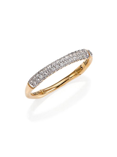 John Hardy - Bamboo Slim Diamond & 18K Yellow Gold Band Ring