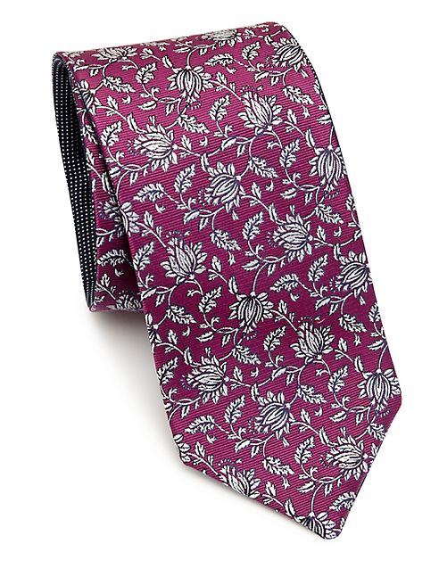 Saks Fifth Avenue Collection - Double Face Flower Silk Tie