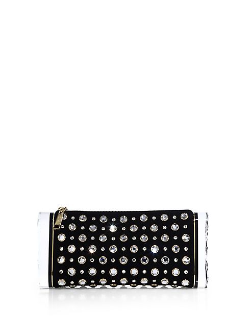 Edie Parker - Soft Lara Crystal-Studded Suede Clutch