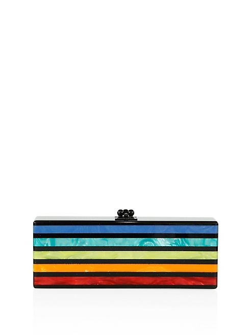 Edie Parker - Flavia Striped Acrylic Clutch