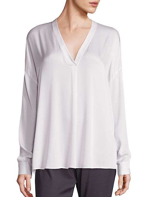 Vince - Crossover Silk Blend V-Neck Top