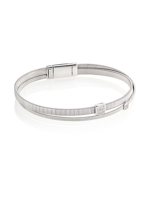 Marco Bicego - Masai Diamond & 18K White Gold Two-Row Bracelet