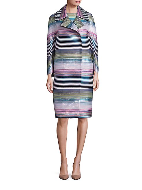 Escada - Multi-Stripe Metallic Jacquard Jacket