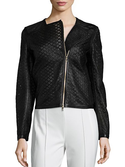 Escada - Mesh Leather Moto Jacket