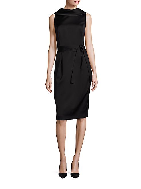 Escada - Open-Back Belted Sheath Dress