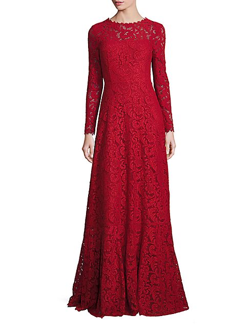 Escada - Long-Sleeve Lace Gown