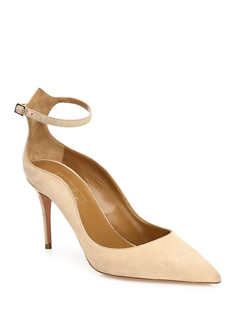 Aquazzura - Dolce Vita Suede Ankle-Strap Pumps