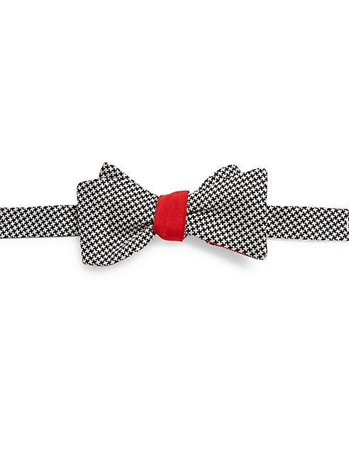 Saks Fifth Avenue Collection - Houndstooth Silk Bow Tie