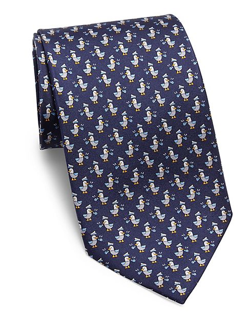 Salvatore Ferragamo - Mailbird Print Silk Tie