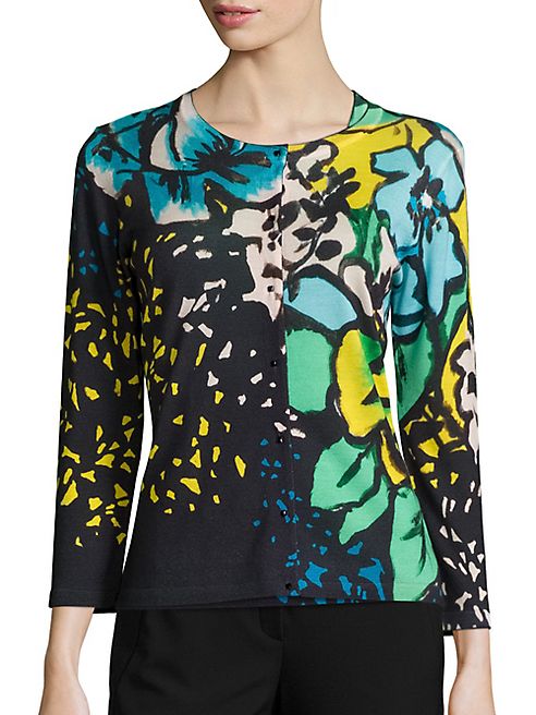 Escada - Printed Wool & Silk Cardigan