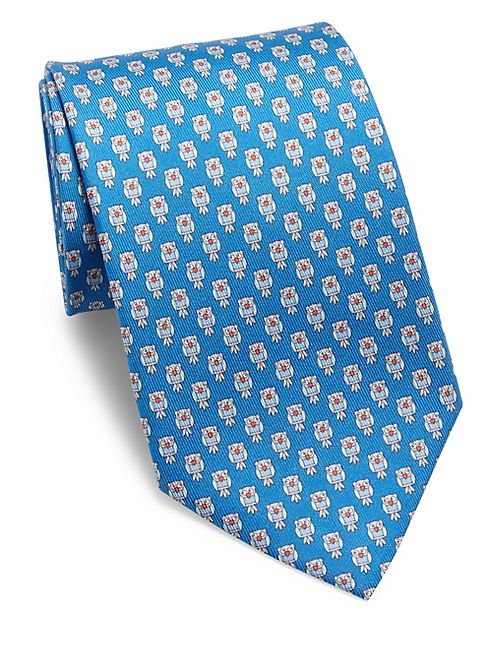 Salvatore Ferragamo - Owl Printed Silk Tie