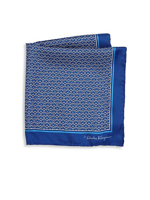 Salvatore Ferragamo - Ganci Rope Pattern Silk Pocket Square