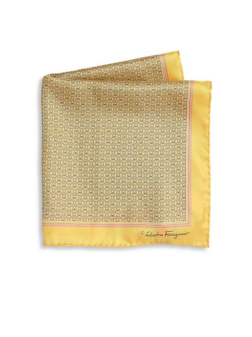 Salvatore Ferragamo - Ganci Rope Pattern Silk Pocket Square