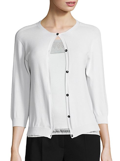 Escada - Lace-Back Three-Quarter Sleeve Cardigan