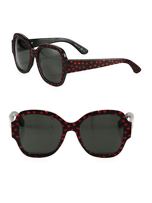 Saint Laurent - SL 133 53MM Heart-Print Butterfly Sunglasses