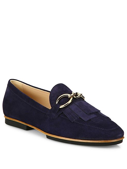 Tod's - Fringed Suede Loafers