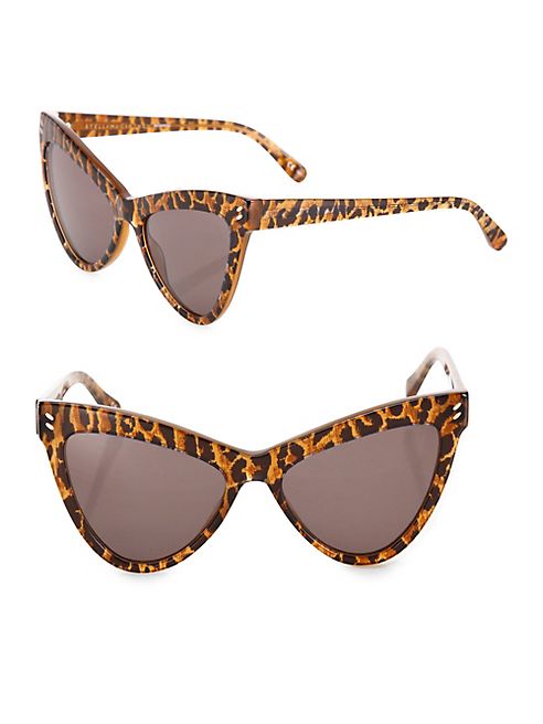 Stella McCartney - 55MM Leopard-Print Cat's-Eye Sunglasses