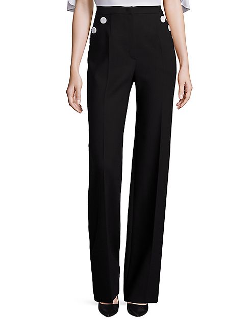 Escada - Button-Detail Wool Pants