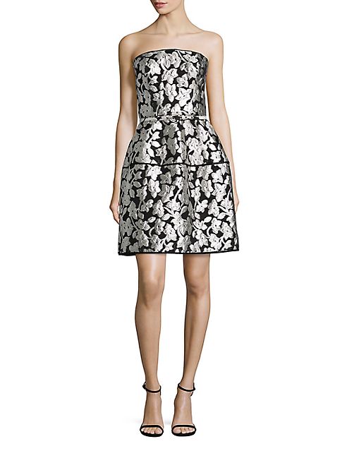 Oscar de la Renta - Floral Strapless Dress