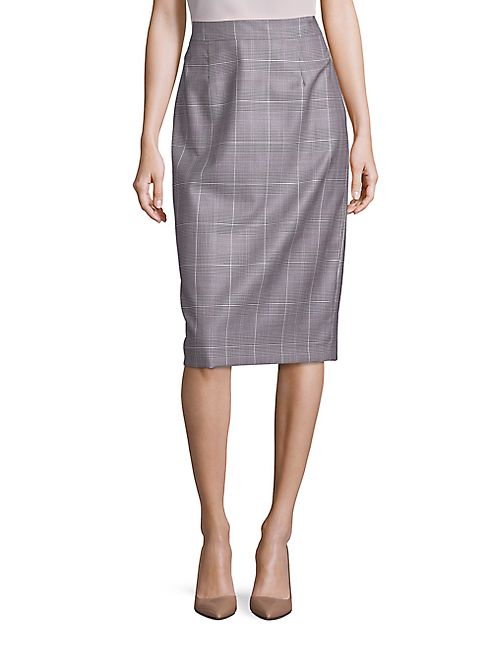 Escada - Glen Check Pencil Skirt