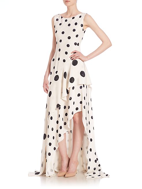 Oscar de la Renta - Polka Dot Silk Gown