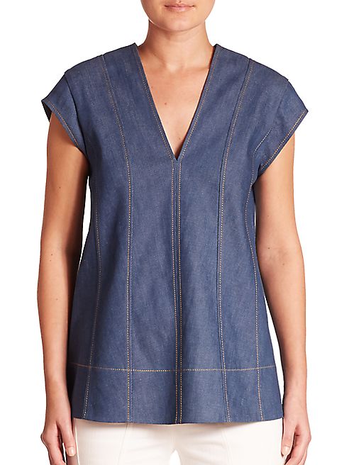 Derek Lam - Short Sleeve Peplum Top