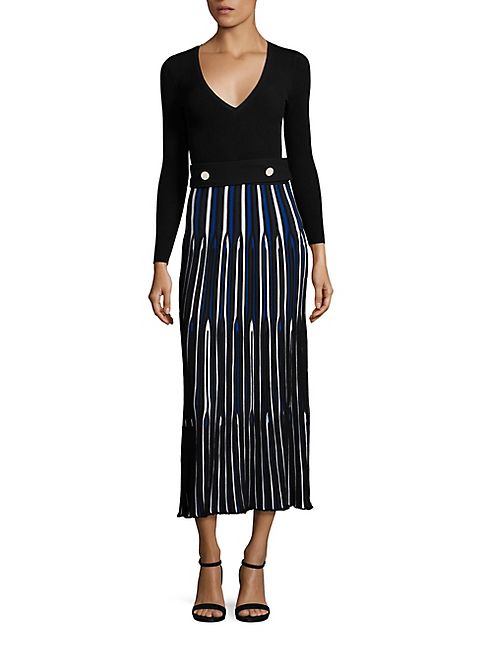 Derek Lam - Belted V-Neck Dress