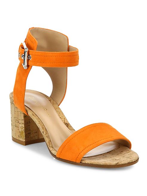 Gianvito Rossi - Suede Cork-Heel City Sandals