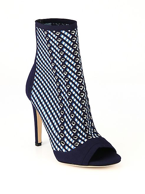 Gianvito Rossi - Striped High Heel Ankle Boots