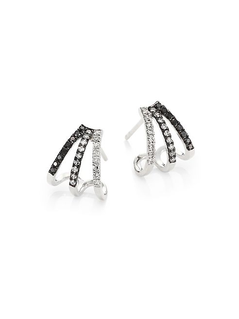 EF Collection - Diamond Fade Multi Huggie Earrings