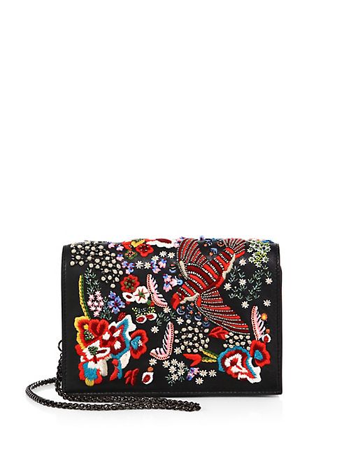 Alice + Olivia - Embellished Leather Bird Party Crossbody Bag