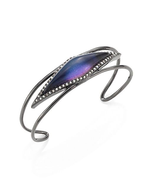 Alexis Bittar - Crystal-Framed Lucite Cuff Bracelet