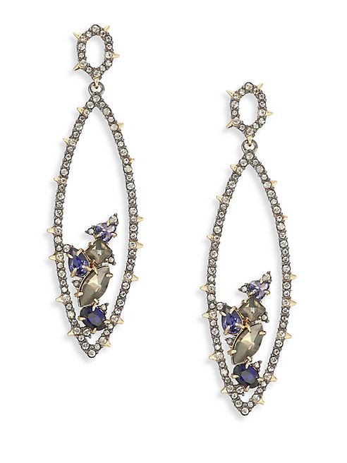 Alexis Bittar - Spiked Crystal-Encrusted Gemstone Cluster Drop Earrings