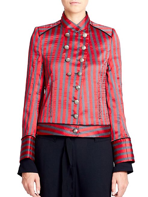 Ann Demeulemeester - Striped Military Jacket