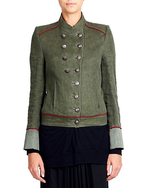 Ann Demeulemeester - Collarless Military Jacket